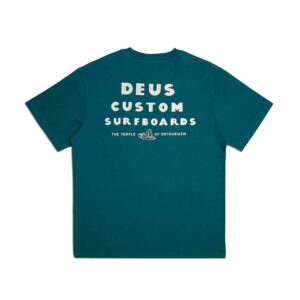 Shapers-Club- T-shirt de planches de surf personnalisé Deus - sarcelle. -surfshop-surfboard