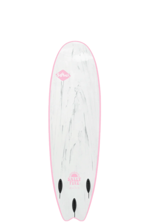 Shapers-Club- Une planche de surf blanche et rose sur fond blanc. -surfshop-surfboard