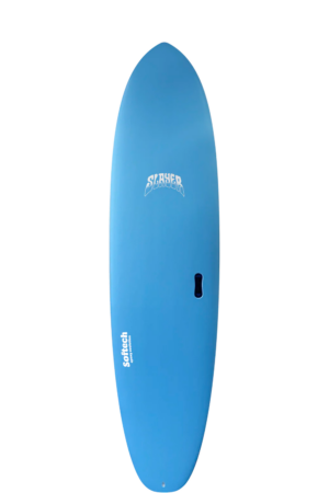 Shapers-Club- Une planche de surf bleue sur fond blanc. -surfshop-surfboard