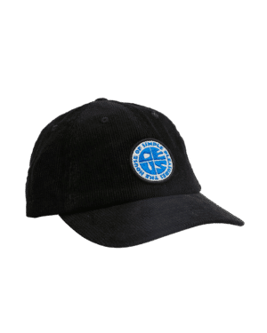 Shapers-Club- Une casquette papa Deus - Pushstart avec un logo bleu dessus.