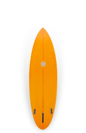 Shapers-Club- An Neal Purchase Design - Planche de surf Zephyr Twin 6'10 sur fond blanc.