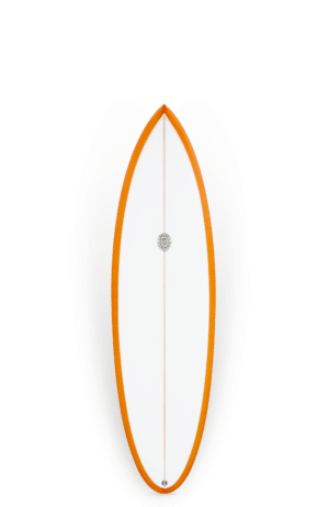 Shapers-Club- An Neal Purchase Design - Planche de surf Zephyr Twin 6'10 sur fond vert.