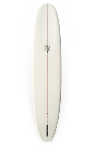 Shapers-Club- Une planche de surf Beau Young - Noserider 9'4 sur fond vert.