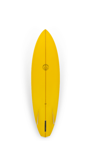 Shapers-Club- Une planche de surf Beau Young - Quokka 5'10 sur fond blanc.