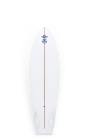 Shapers-Club- Une planche de surf Joel Fitzgerald - ML 42 7'7 sur fond blanc.