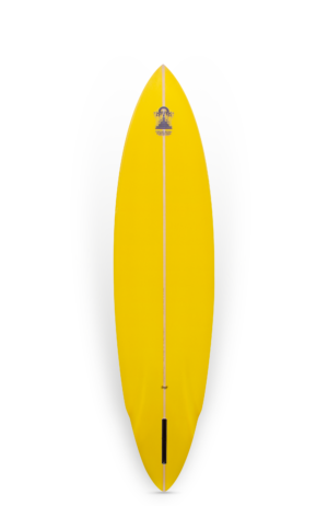 Shapers-Club- Une planche de surf Beau Young - Quokka 5'10 sur fond noir.