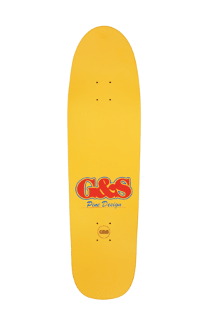 Shapers-Club- Un skateboard vintage Gordon & Smith - Deck ProLine 500 - Bois avec le mot gss dessus. -surfshop-surfboard