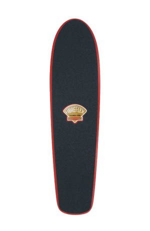 Shapers-Club- Un skateboard noir et rouge avec un logo de Gordon & Smith. -surfshop-surfboard