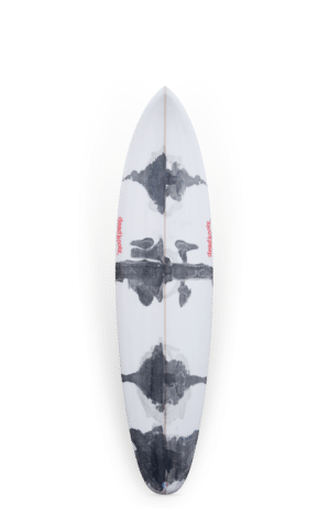 Shapers-Club- Une planche de surf au design élégant en noir et blanc. -surfshop-surfboard