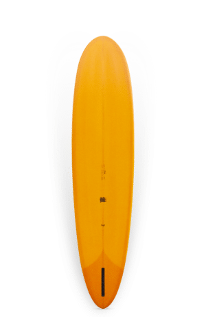 Shapers-Club- Une planche de surf orange sur fond blanc - AUTO-DRAFT. -surfshop-surfboard