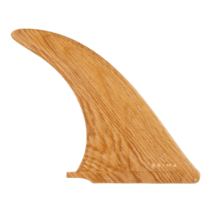 Shapers-Club- Un aileron de planche de surf en bois avec un logo sur la base. -surfshop-surfboard