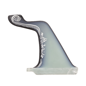 Shapers-Club- Une palme biométrique de natation de marque s-wings, placée sur un fond à motifs rayés. -surfshop-surfboard