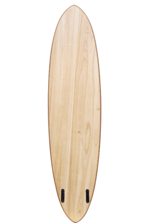 Shapers-Club- WEGENER - JOY RIDE 7'7 BY JOE HARDING Planche de surf avec configuration twin fin sur fond uni. -surfshop-surfboard